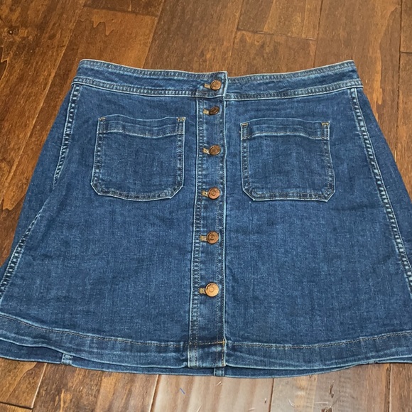 Madewell Denim Patch Pocket A-Line Mini Skirt Size 6 - Picture 3 of 5